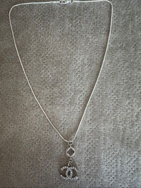 Crystal Double-C Logo Pendant Necklace